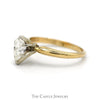 1/2ct Pear Cut Diamond Solitaire Engagement Ring in 14k Yellow Gold 6 Prong Mounting - Thumbnail 3