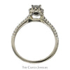 Pear Cut Diamond Engagement Ring with Diamond Halo and Accented Sides in 14k White Gold - Thumbnail 2