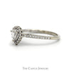 Pear Cut Diamond Engagement Ring with Diamond Halo and Accented Sides in 14k White Gold - Thumbnail 3