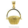 14k Yellow Gold Basket Charm Pendant - Thumbnail 1