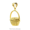 14k Yellow Gold Basket Charm Pendant - Thumbnail 2