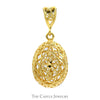 Open Intricate Fabergé Egg Charm Pendant in 14k Yellow Gold - Thumbnail 1