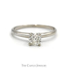 3/4ct Round Diamond Solitaire Engagement Ring in 14k White Gold 4 Prong Mounting - Thumbnail 1