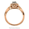 Round Diamond Le Vian Designer Engagement Ring with Diamond Halo and Diamond Accented Twisted Sides in 14k Rose Gold - Thumbnail 2