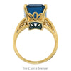 Emerald Cut Blue Topaz Solitaire Ring in 14k Yellow Gold - Thumbnail 2