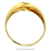 10k Yellow Gold "DAD" Ring with Grooved Designed Sides - Thumbnail 2
