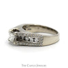 1cttw Princess Cut Diamond Engagement Ring with Channel Set Diamond Accents in 14k White Gold - Thumbnail 3