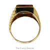 Men's Tiger's Eye & White Onyx Signet Ring with Diamond Accent in 10k Yellow Gold - Thumbnail 2