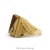 Men's Tiger's Eye & White Onyx Signet Ring with Diamond Accent in 10k Yellow Gold - Thumbnail 3
