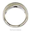 1cttw Round Black Diamond Men's Band with Milgrain Edges in 10k White Gold - Thumbnail 2