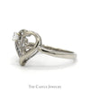 Open Heart Diamond Accented Cross Ring in 14k White Gold - Thumbnail 3