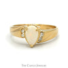 Pear Cut Opal ring with Diamond Accented Sides in 14k Yellow Gold - Thumbnail 1