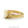 Pear Cut Opal ring with Diamond Accented Sides in 14k Yellow Gold - Thumbnail 3