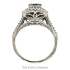 Pear Shaped 1cttw Diamond Cluster Engagement Ring with Double Diamond Halo & Accented Sides in 10k White Gold - Thumbnail 2