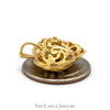 Open Filigree Heart Pendant with Caged Round Pearl Inside in 14k Yellow Gold - Thumbnail 3
