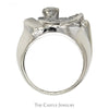 Antique Leaf Style 1/3cttw Old European Cut Diamond Cluster Ring in 14k White Gold - Thumbnail 2