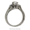 Round Diamond Cluster Ring with Split Shank Sides in 18k White Gold - Thumbnail 2