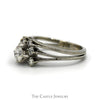 Round Diamond Cluster Ring with Split Shank Sides in 18k White Gold - Thumbnail 3