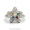 1/2cttw Diamond Eastern Star Ring in 14k White Gold - Thumbnail 1