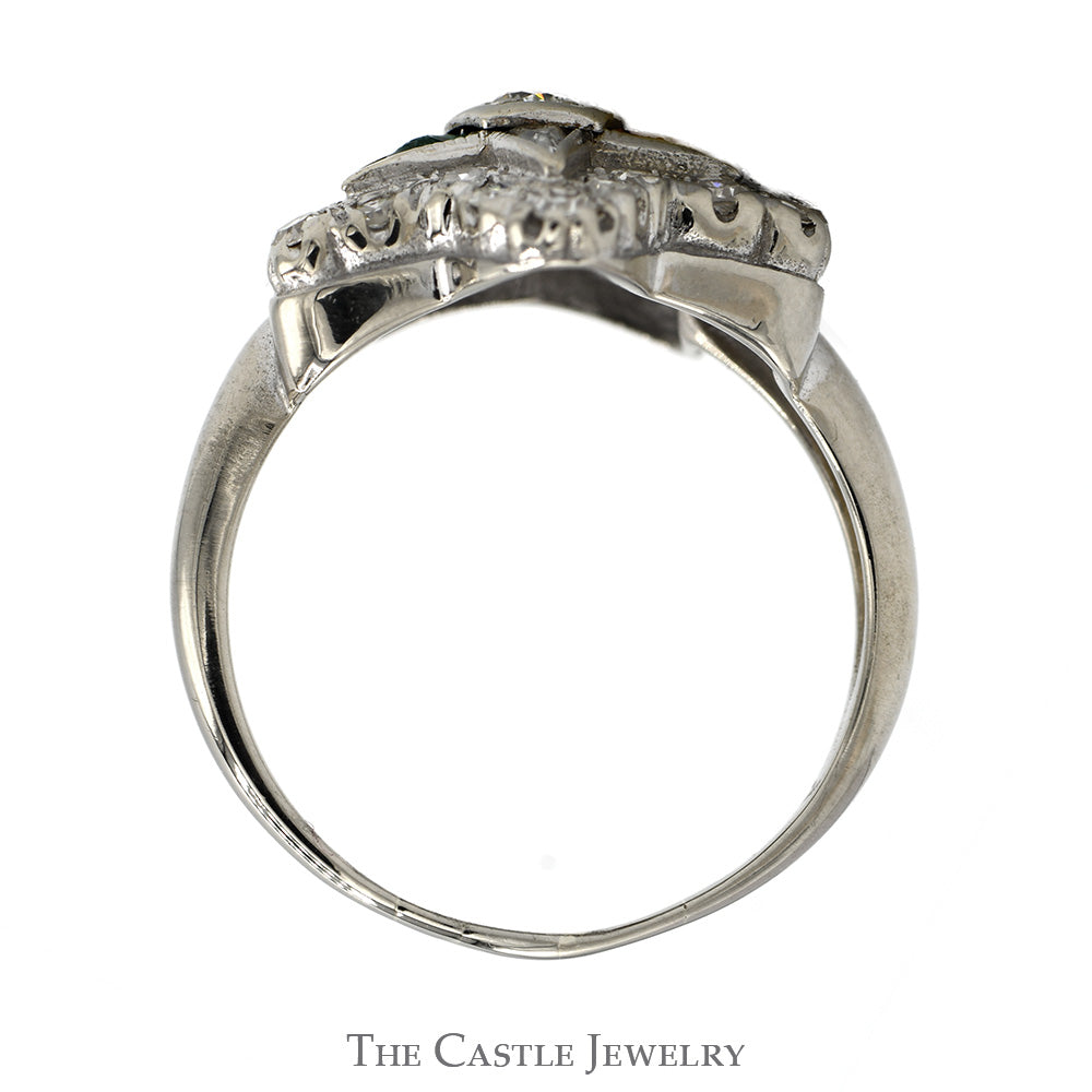 1/2cttw Diamond Eastern Star Ring in 14k White Gold