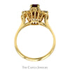 Oval Ruby Ring with Marquise & Baguette Cut Diamond Halo in 14k Yellow Gold - Thumbnail 2