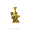 "UK" Logo Pendant with Diamond Cut Detail in 14k Yellow Gold - Thumbnail 1