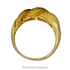 Ridged Dome Ring with Textured Brushed and Beaded Details in 10k Yellow Gold - Thumbnail 2