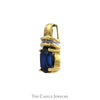 Oval Sapphire Pendant with Diamond Accents in 10k Yellow Gold - Thumbnail 2