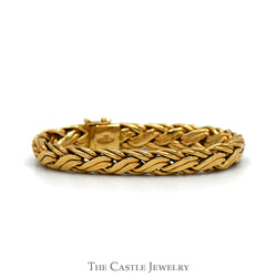 Tiffany & Co Designer 7 1/4 Inch Woven Byzantine Bracelet in 14k Yellow Gold