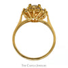 Oval Opal Ring with Cubic Zirconia Halo in 14k Yellow Gold - Thumbnail 2