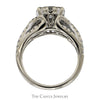1cttw Round Diamond Cluster Engagement Ring with Diamond Accented Twisted Sides in 14k White Gold - Thumbnail 2