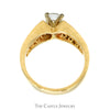 Round Diamond Solitaire Engagement Ring with Channel Set Diamond Sides in 14k Yellow Gold - Thumbnail 2