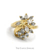 Starburst Marquise Cut Diamond Cluster Ring in 14k Yellow Gold - Thumbnail 1