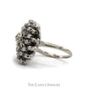 1/2cttw Marquise Shaped Starburst Diamond Cluster Ring in 14k White Gold - Thumbnail 3