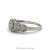1/4cttw Flower Shaped Diamond Cluster Ring with Beaded Detail and Accented Sides in 10k White Gold - Thumbnail 3