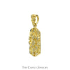 14k Yellow Gold Nugget Style Bar Pendant - Thumbnail 2