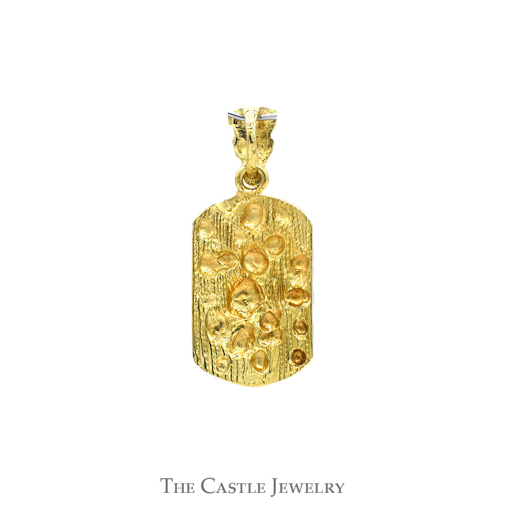 14k Yellow Gold Nugget Style Bar Pendant