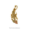 Two Tone Butterfly Pendant with Open Vine & Leaf Design in 10k Yellow & Rose Gold - Thumbnail 2