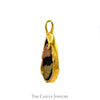 Pear Cut Black Onyx Pendant with Two Tone Leaf Design in 10k Yellow & Rose Gold - Thumbnail 2