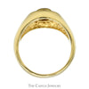 Men's Oval Cut Ruby Ring with Channel Set Diamond Bezel in 14k Yellow Gold - Thumbnail 2