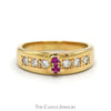 Double Round Ruby Ring with Diamond Accents in 14k Yellow Gold - Thumbnail 1
