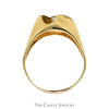 Men's 1/2ct Tension Set Diamond Solitaire with Polished Sides in 14k Yellow Gold - Thumbnail 2