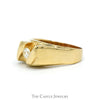 Men's 1/2ct Tension Set Diamond Solitaire with Polished Sides in 14k Yellow Gold - Thumbnail 3