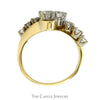 1.3cttw Round Diamond Freeform Bypass Band in 14k Yellow Gold - Thumbnail 2