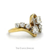 1.3cttw Round Diamond Freeform Bypass Band in 14k Yellow Gold - Thumbnail 3