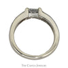 1/2ct Tension Set Princess Cut Diamond Solitaire in Polished 14k White Gold - Thumbnail 2