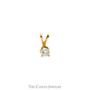 .15ct Round Diamond Solitaire Pendant with Split Bail in 10k Yellow Gold 4 Prong Mounting - Thumbnail 1
