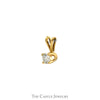 .15ct Round Diamond Solitaire Pendant with Split Bail in 10k Yellow Gold 4 Prong Mounting - Thumbnail 2