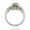 1cttw Invisi-Set Diamond Cluster Engagement Ring with Baguette Cut Accents in 14k White Gold - Thumbnail 2