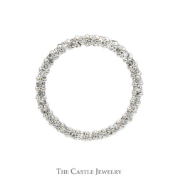 1/2cttw Round Diamond Open Circle of Love Pendant in 14k White Gold